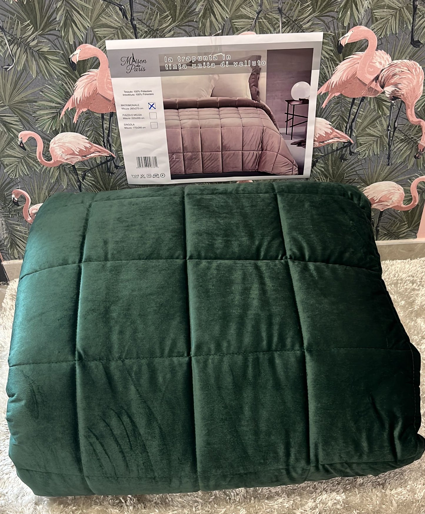 trapunta matrimoniale in velluto 260x270 cm super calda e super morbida freddo non ti temo