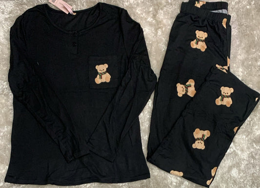 pigiama donna fantasia teddy con taschino lato cuore e 2 bottoncini super comodo x la sua vestibilita