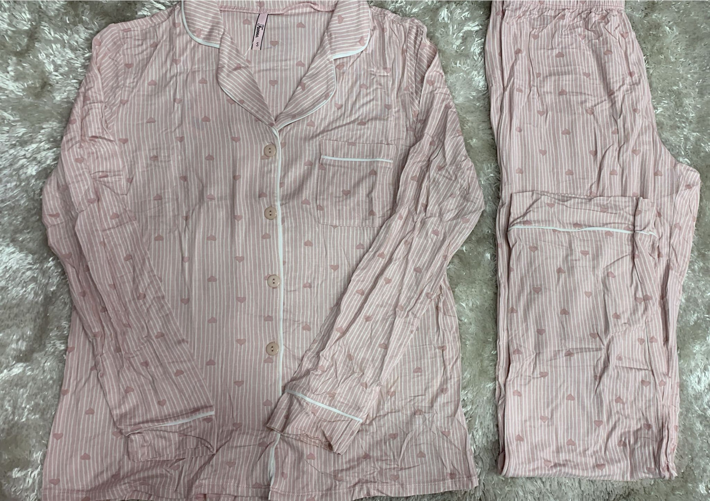 pigiama donna aperto avanti con taschino lato cuore in cotone elasticizzato