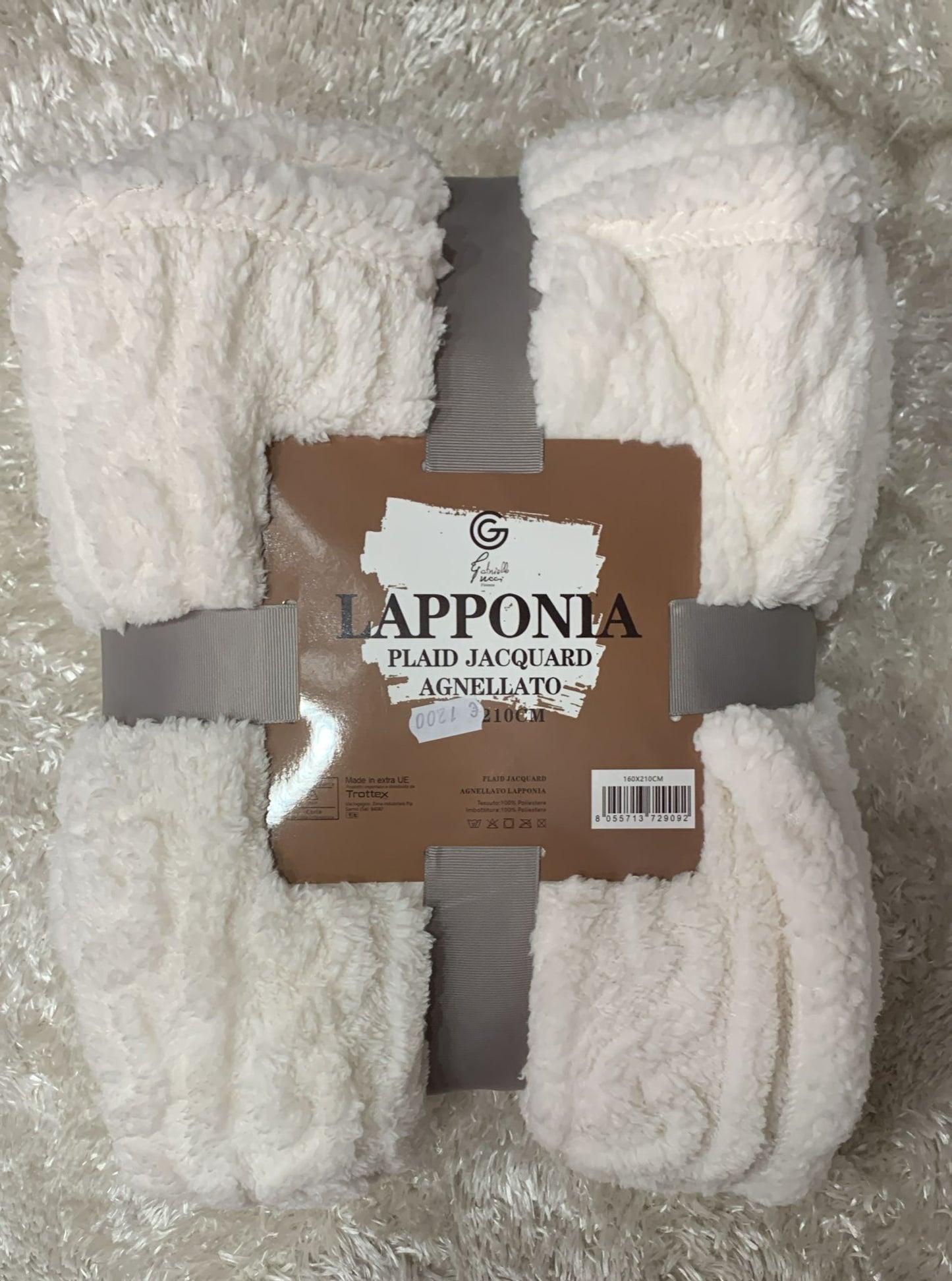 plaid LAPPONIA agnellato super soffice e caldo  160x210 cm