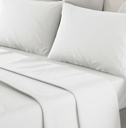 Completo letto singolo  tinta unita in puro cotone  lenzuolo sopra 150x290 cm lenzuolo sotto con angoli maxi 90x200 federa 50x80