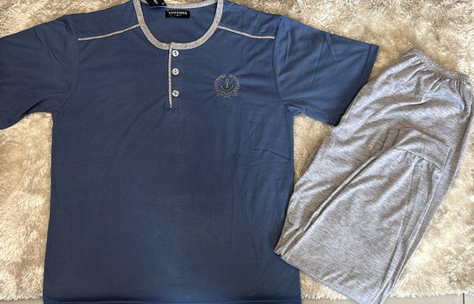 Pigiama uomo in cotone mezza manica e pantalone lungo  Fantasia ancora