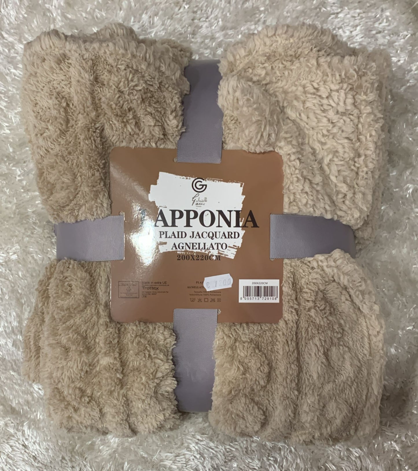 plaid LAPPONIA agnellato super soffice e caldo  200x220