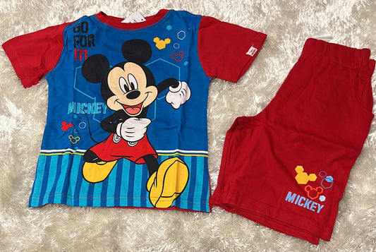 Pigiama bimbo topolino in cotone mezza manica e pinocchietto