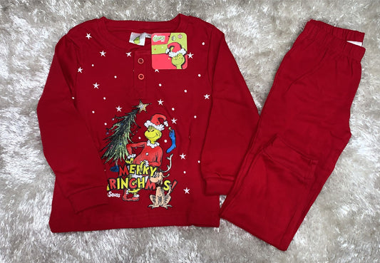 Pigiama Natalizio Grinch scatolato caldo cotone  unisex bimbi