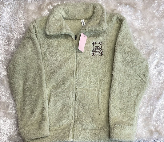 Giacca teddy  corta  con tasche donna in pile morbida e calda  Disponibile in varie colorazioni