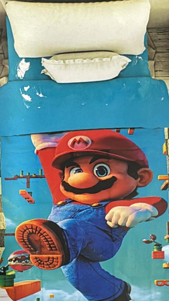 Trapunta singola  Mario Bros  Calda comoda e antiallergica per arredare con stile la cameretta del tuo bambino   Mis  170x265 170x260